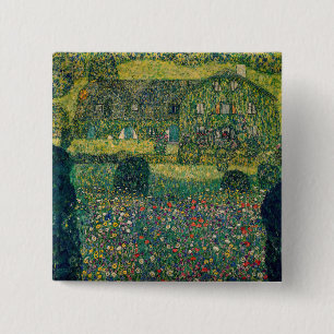 Badge Carré 5 Cm Gustav Klimt - Maison de campagne de l'Attersee