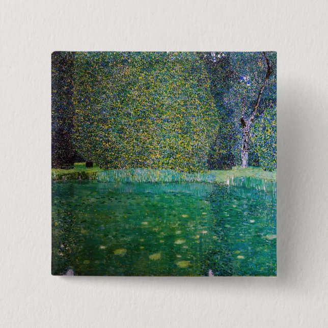 Badge Carré 5 Cm Gustav Klimt - Parc Schloss Kammer am Attersee (Devant)