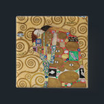 Badge Carré 5 Cm Gustav Klimt - Réalisation, Stoclet Frieze<br><div class="desc">L'Arbre de Vie,  La Frieze Stoclet,  Amateurs de réalisation - Gustav Klimt,  Carton,  1909</div>