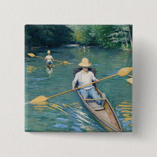 Badge Carré 5 Cm Gustave Caillebotte - Esquisse sur l'Yerres