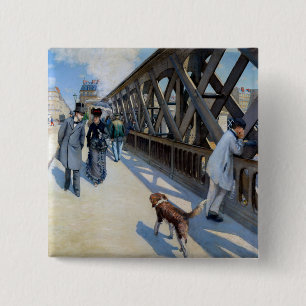 Badge Carré 5 Cm Gustave Caillebotte - Le Pont de l'Europe