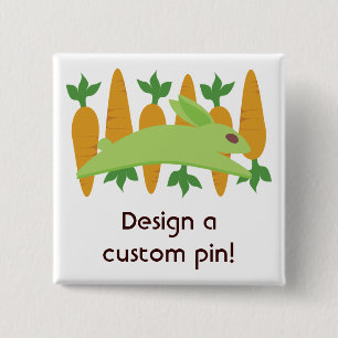 Badge Carré 5 Cm Gwennie The Bun : Gwen Avec Carottes