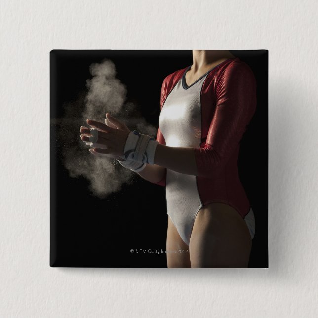 Badge Carré 5 Cm Gymnaste 3 (Devant)