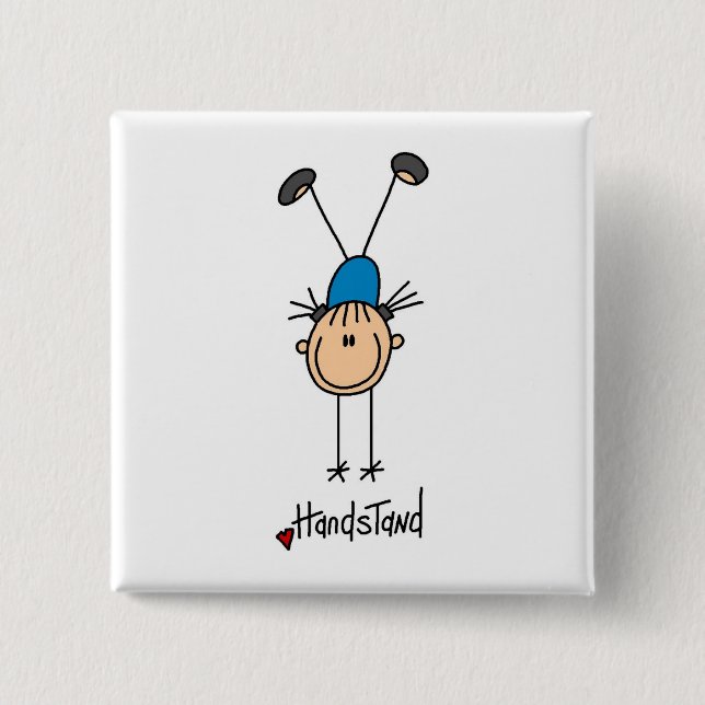 Badge Carré 5 Cm Gymnaste faisant des appuis renversés (Devant)