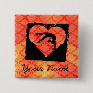 Badge Carré 5 Cm Gymnastique faite sur commande personnalisée de