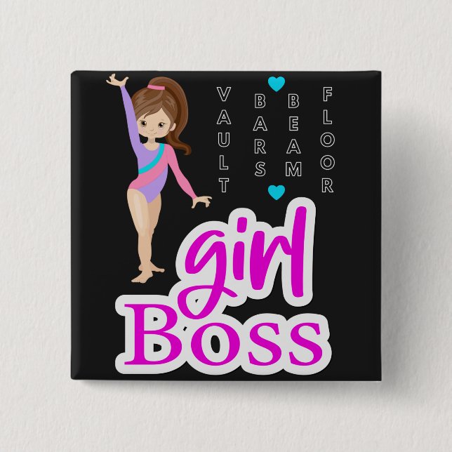 Badge Carré 5 Cm Gymnastique fille Boss (Devant)