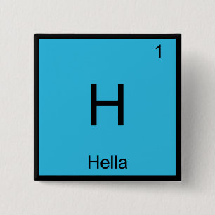 Badge Carré 5 Cm H - Chimie de Hella Symbole de l'élément Slang N
