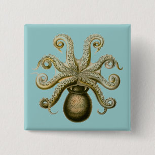 Badge Carré 5 Cm Haeckel Octopus