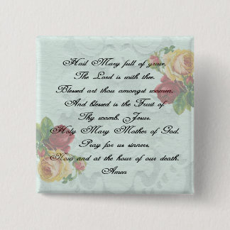 Badge Carré 5 Cm Hail Mary Prayer
