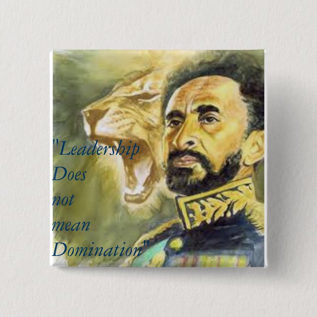Badge Carré 5 Cm Haile Selassie I : Citations : Direction, bouton (Devant)