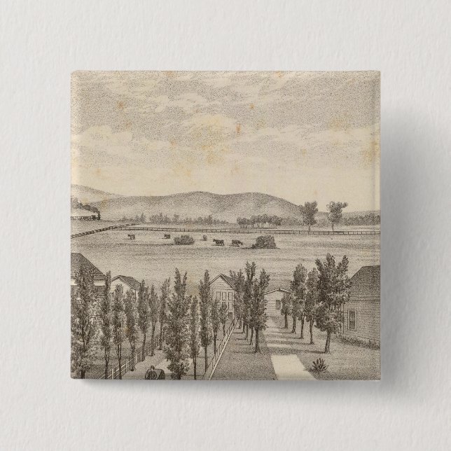 Badge Carré 5 Cm Haley res, ferme (Devant)