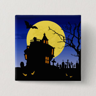 Badge Carré 5 Cm Halloween
