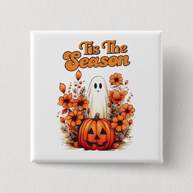 Badge Carré 5 Cm Halloween de la saison (Devant)