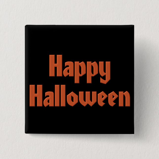 Badge Carré 5 Cm Halloween heureux (Devant)