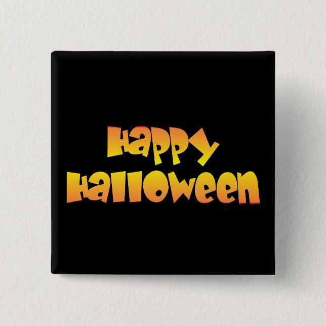 Badge Carré 5 Cm Halloween heureux (Devant)