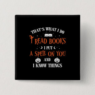 Badge Carré 5 Cm Halloween Je T'Écris Et Lis Des Livres Anniversair