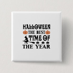 Badge Carré 5 Cm Halloween La Meilleure Heure De L'Année Anniversai