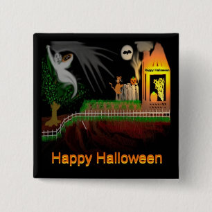 Badge Carré 5 Cm Halloween mag3