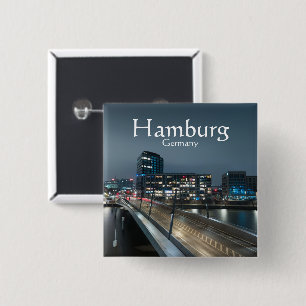 Badge Carré 5 Cm Hambourg Allemagne