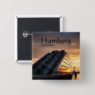Badge Carré 5 Cm Hambourg Allemagne