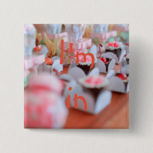 Badge Carré 5 Cm HAMbWG - Square Button - I'm in w/Pastry
