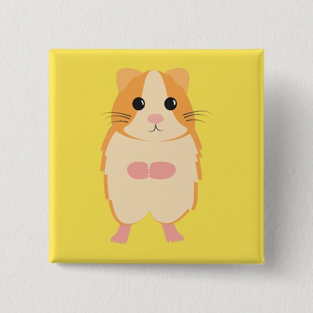 Badge Carré 5 Cm Hamster (Devant)