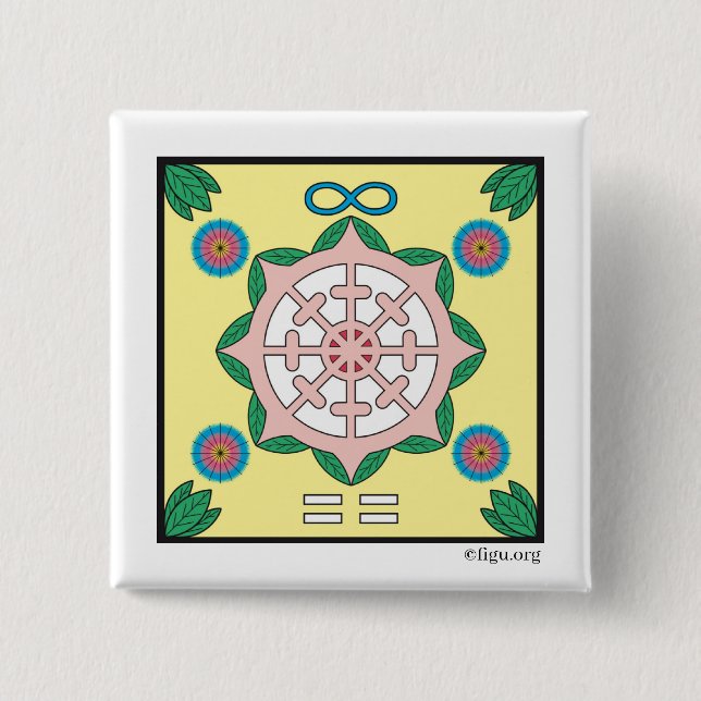 Badge Carré 5 Cm Happiness/Being Happy Symbol (Devant)