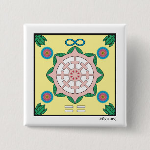 Badge Carré 5 Cm Happiness/Being Happy Symbol