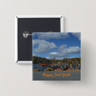 Badge Carré 5 Cm Happy Automne Y'all Affichage par l'eau