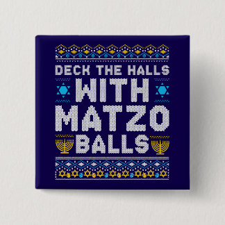 Badge Carré 5 Cm Happy Chrismukkah Jewish Christmas Hanukkah