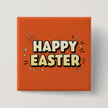 Happy Easter Modern Terracotta Typographic Pin