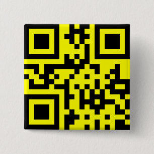 Badge Carré 5 Cm ☺ Happy Face Smiling Emoji -- QR Code