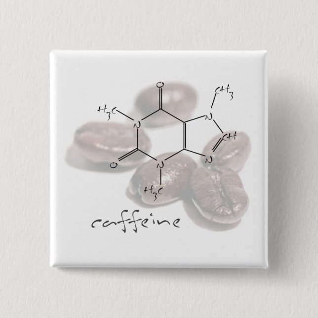 Badge Carré 5 Cm Haricots de caféine (Devant)