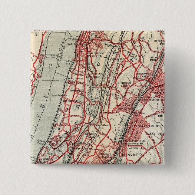 Badge Carré 5 Cm Harlem, Yonkers, Pelham Manor, New York (Devant)