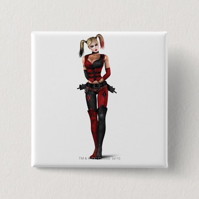Badge Carré 5 Cm Harley Quinn (Devant)
