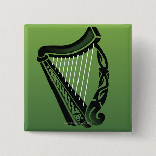 Badge Carré 5 Cm Harpe irlandaise