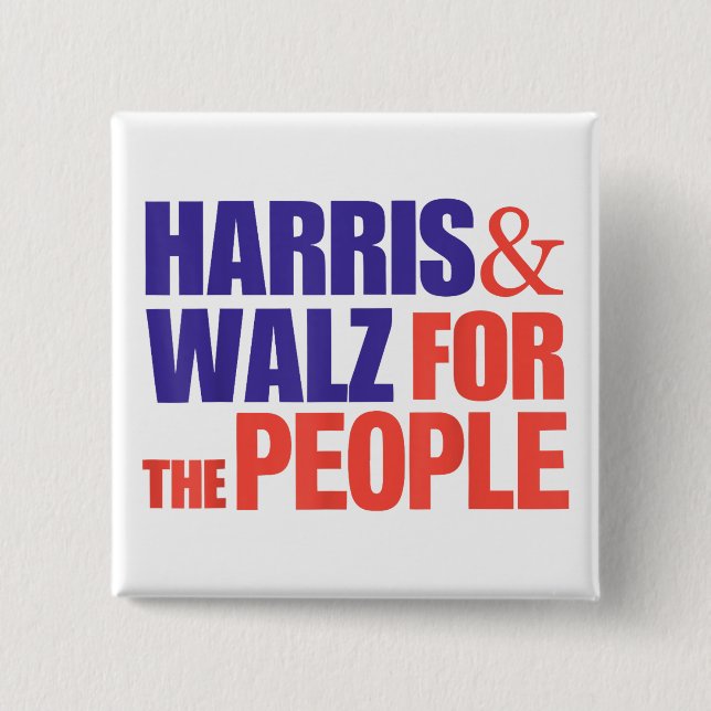 Badge Carré 5 Cm Harris Waltz 2024 Pour Le Peuple Kamala Harris (Devant)