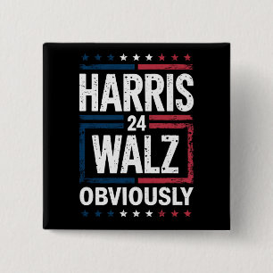 Badge Carré 5 Cm Harris Walz de toute évidence Harris Waltz 2024 El