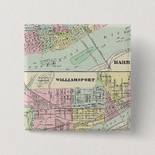 Badge Carré 5 Cm Harrisburg, Williamsport, Erie, Scranton