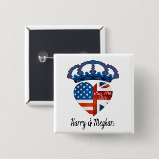 Badge Carré 5 Cm Harry et mariage de Meghan, le 19 mai 2018