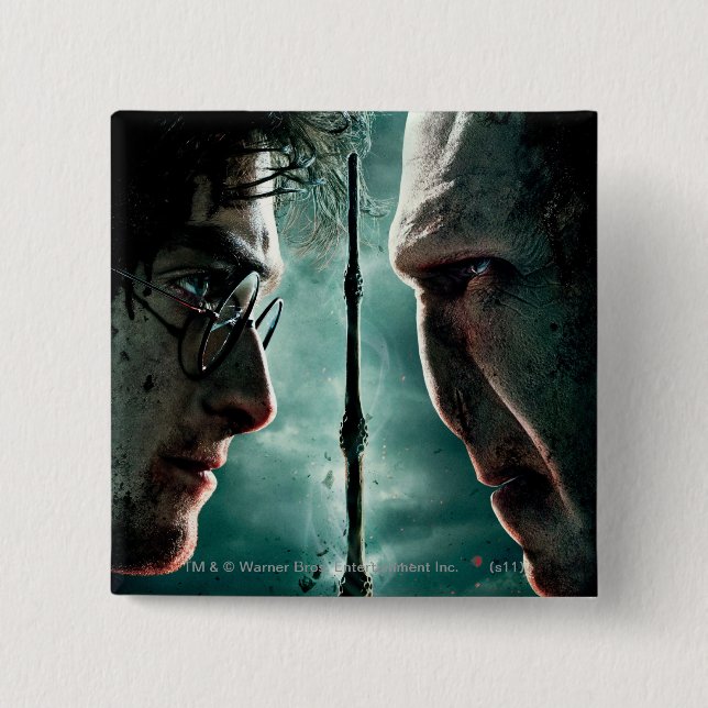 Badge Carré 5 Cm Harry Potter 7 Partie 2 - Harry contre Voldemort (Devant)