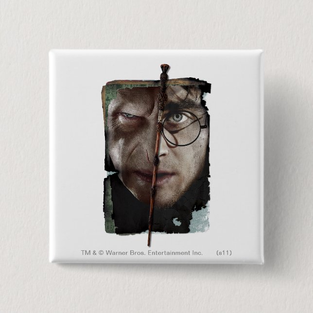 Badge Carré 5 Cm Harry Potter Collage 10 (Devant)