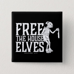 Badge Carré 5 Cm Harry Potter   Free The House Elves