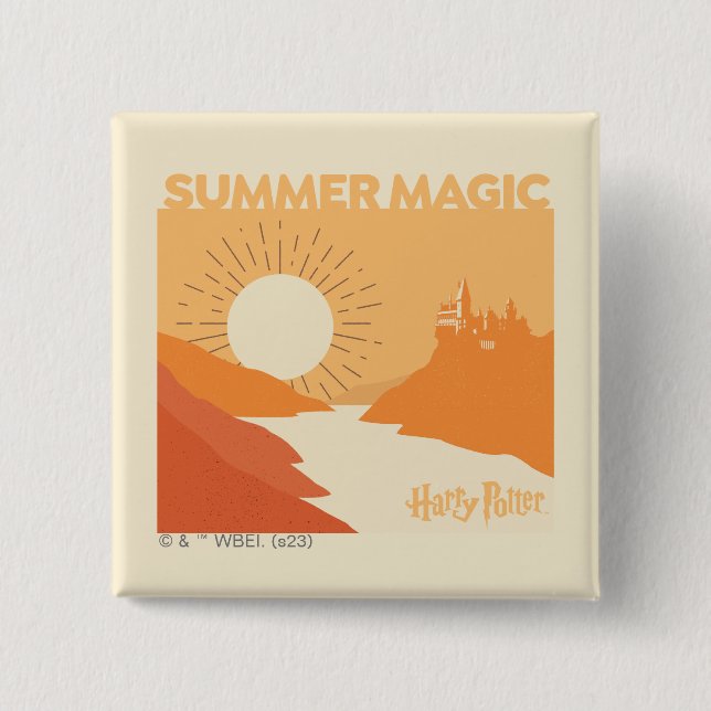 Badge Carré 5 Cm HARRY POTTER™ | HOGWARTS™ Summer Magic (Devant)
