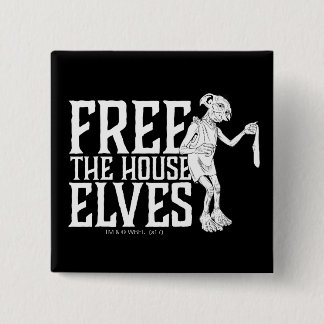 Badge Carré 5 Cm Harry Potter | Libérez La Maison Elves