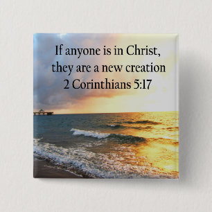 BADGE CARRÉ 5 CM HAUT 2 CORINTHIENS 5:17 OCEAN PHOTO DESIGN