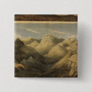 Badge Carré 5 Cm Hauteurs, montagnes d'Écosse