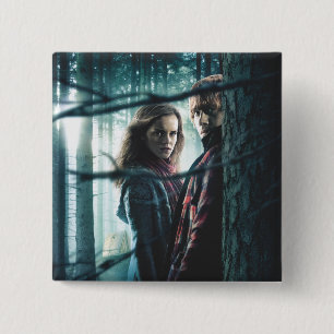 Badge Carré 5 Cm Hauteurs mortelles - Hermione et Ron