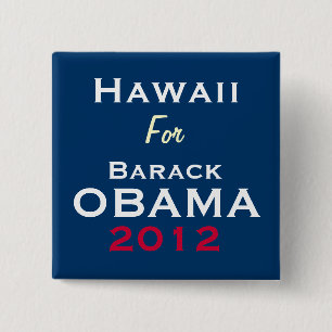 Badge Carré 5 Cm HAWAÏ pour le bouton de campagne d'OBAMA 2012