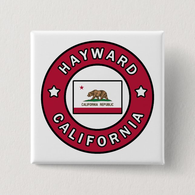 Badge Carré 5 Cm Hayward California (Devant)